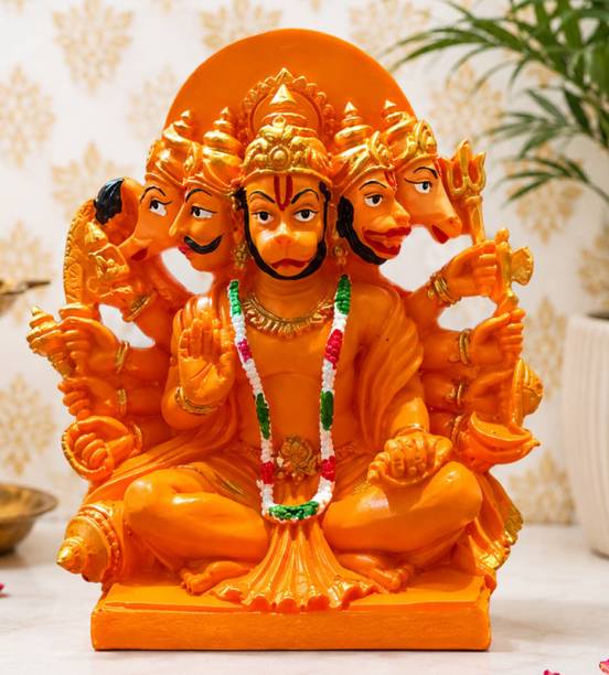 VERMAJI Orange P H Decorative Showpiece  -  15 cm