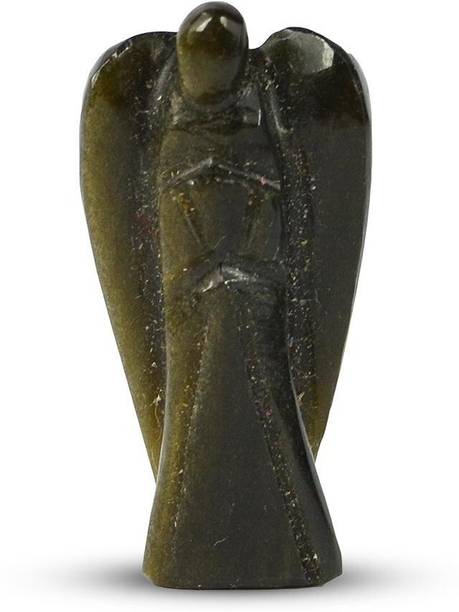 REIKI CRYSTAL PRODUCTS Natural Black Obsidian Crystal Angel Size 2.4 cm (1 inch) Decorative Showpiece  -  2.5 cm