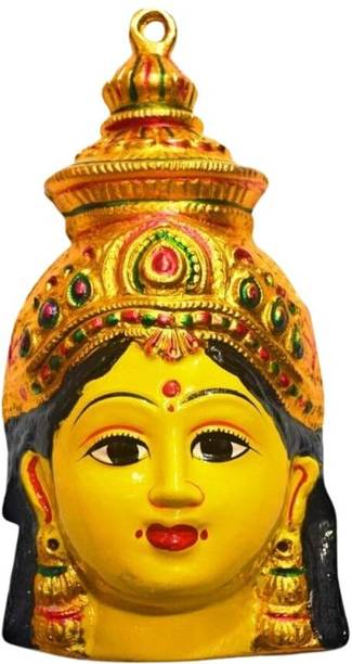 IAE Varalakshmi Face Idol Medium Size/Varalakshmi Amman Face Laxmi Mukhota for Pooja Decorative Showpiece  -  18 cm