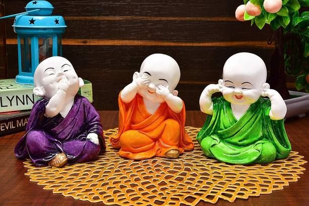 Shivart Beautiful Laughing Buddha Decorative Showpiece  -  18 cm