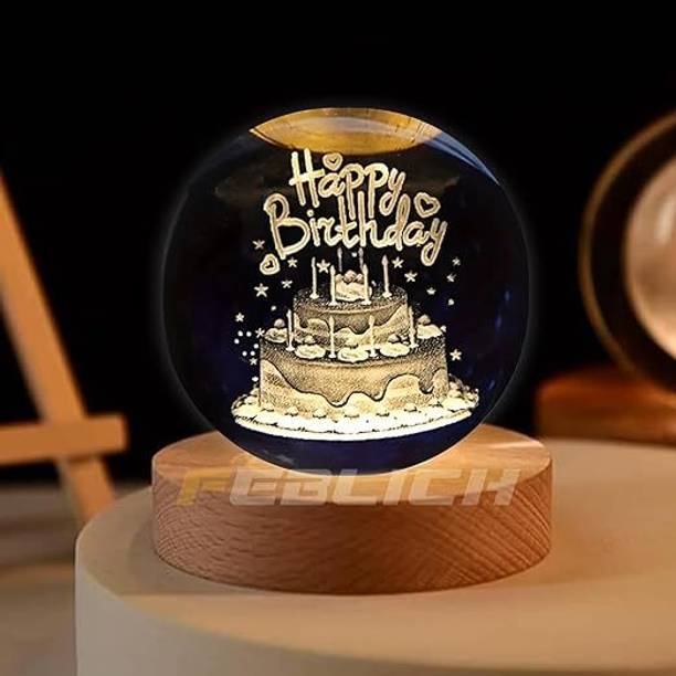 BEASYPLATFORM 3D HAPPY BIRTHDAY CRYSTAL BALL USB LIGHT Table Lamp