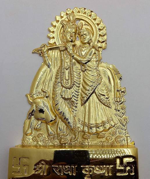 PUCHCHI Lord Radha Krishna Idol God Krishan Balgopal statue makhan chor Decorative Showpiece  -  8.9 cm