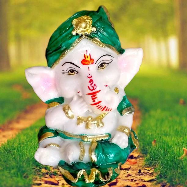 RAMASITA Ganesha Idol Vinayaka Statue Vinayagar Murti Ganesha Idol Ganesha Murti Decorative Showpiece  -  10 cm
