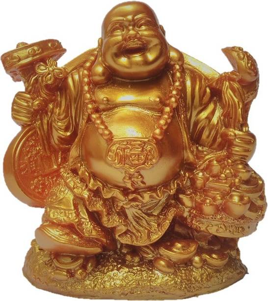 JaipurCrafts Feng Shui Laughing Buddha Decorative Showpiece  -  12 cm