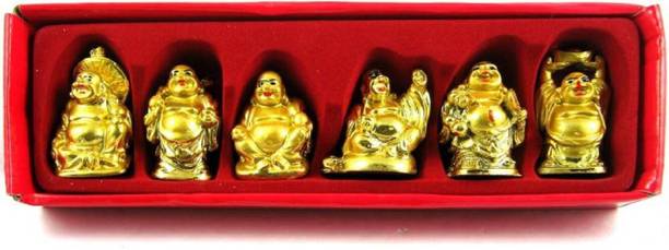 Giftales Laughing Budha for Abundance and Wealth(Pack Of 6) Decorative Showpiece  -  3 cm