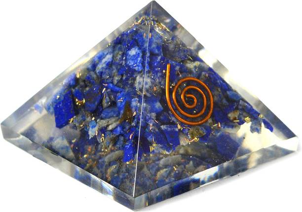 REIKI CRYSTAL PRODUCTS Lapis Lazuli Orgone Pyramid 40-50 mm For Vastu & Reiki Correction Decorative Showpiece  -  4 cm