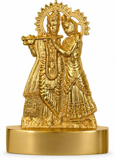 Aarubhi Mandiram Radha Krishna idol murti | Radha Krishan murti idol for Home Mandir Decorative Showpiece  -  11 cm