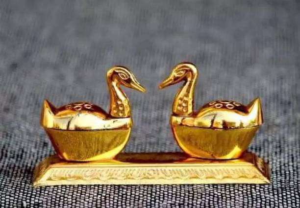 EliteTouch Handicraft Metal Haldi Kumkum , Chandan Roli Kumkum Chawal Box Decorative Showpiece  -  4 cm