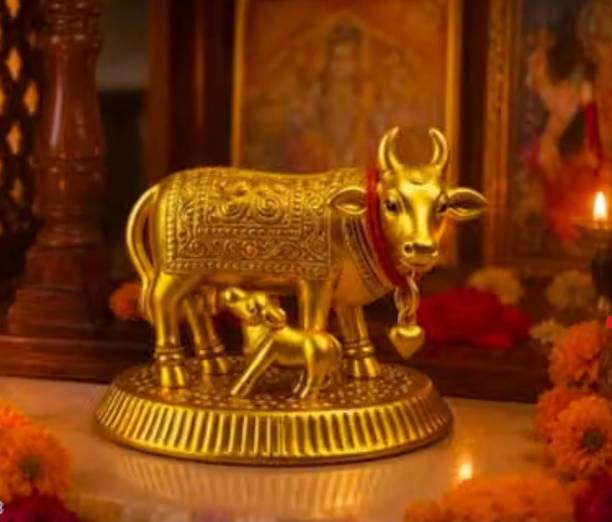 Sawariya crafted kamdhenu cow Decorative Showpiece  -  5 cm