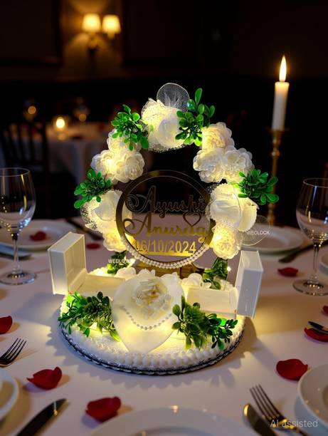 Wedlock Wedding Engagement Ring Platter – Personalized Wedding Engagement Wood Decorative Platter