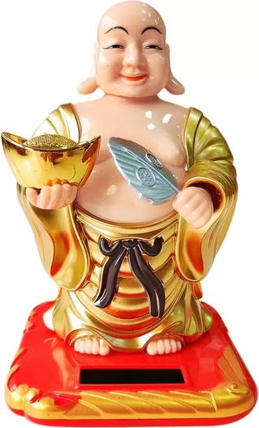shree krishana traders Solar Buddha, Laughing Buddha Decorative Showpiece  -  13 cm