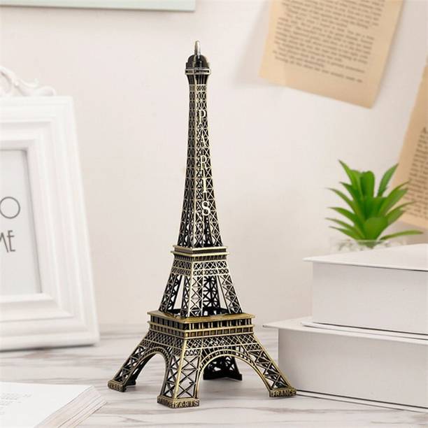 Elegant Lifestyle Antique Finish Paris Eiffel Tower Miniature Metal Statue, Room, Cabinet, Office Decorative Showpiece  -  18 cm