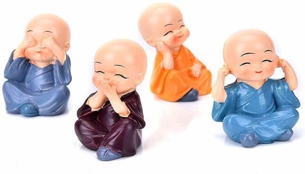 unicorn shoppe Monks Buddha Figurines Decorative Showpiece - 4 cm
