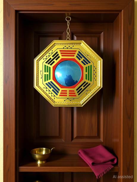 SWISS WONDER Vastu Feng Shui Bagua Mirror Pakua Mirror Decorative Showpiece  -  15.24 cm