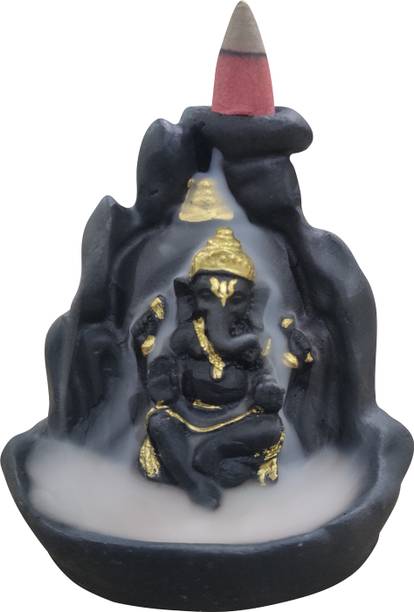 CEC Khushi Enterprises Lord Ganesha Smoke Backflow with free 10pcs backflow cones Decorative Showpiece  -  12 cm