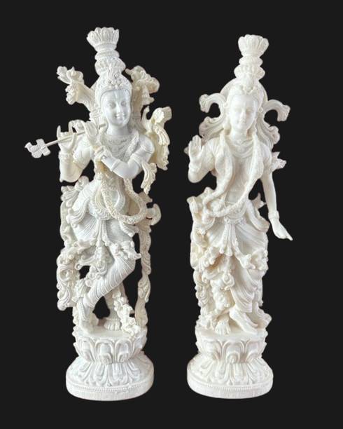 CraftnLove Resin Radha Krishna Statue for home temple puja room décoratin idol D-1 Decorative Showpiece  -  37.5 cm