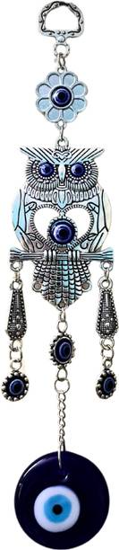 GJ Evil Eye Hanging for Home Protection, Premium OWL Evil Eyes Decorative Showpiece  -  22 cm