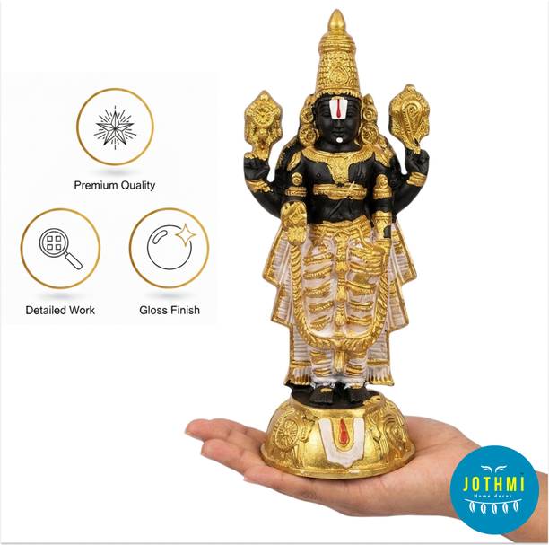 JothiJaya Lord Tripathy Balaji Statue | White |Venkateswara Swamy | Perumal. Decorative Showpiece  -  19.05 cm