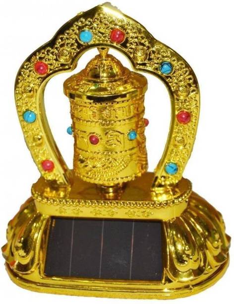 ashadeals Buddhist Om Mani Prayer Wheel (solar) Prayer Wheel Decorative Showpiece  -  7 cm