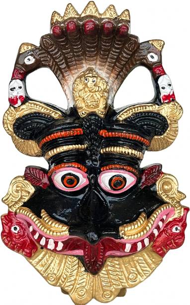 SalvusEstore Metal Narsingh Kirtimukha Wall Hanging Nazar Battu: Divine Protection Decorative Showpiece  -  15 cm