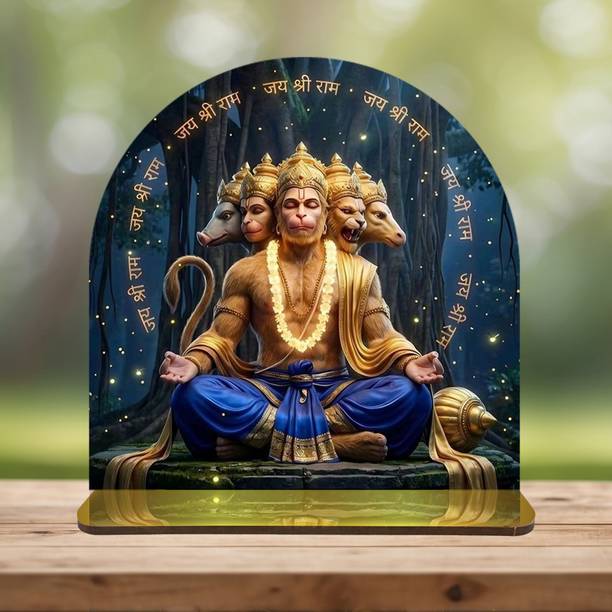 Kaqeink God Panchmukhi Hanuman Tabletop Idol Decorative Showpiece  -  14.224 cm