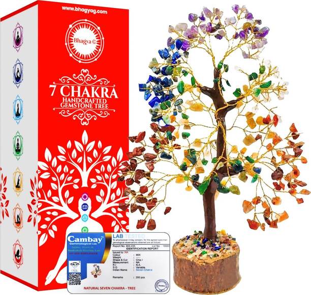 BHAGYA G 7 Chakra Tree for Home Office Positive Energy Feng Shui Décor Tree Decorative Showpiece  -  12 cm