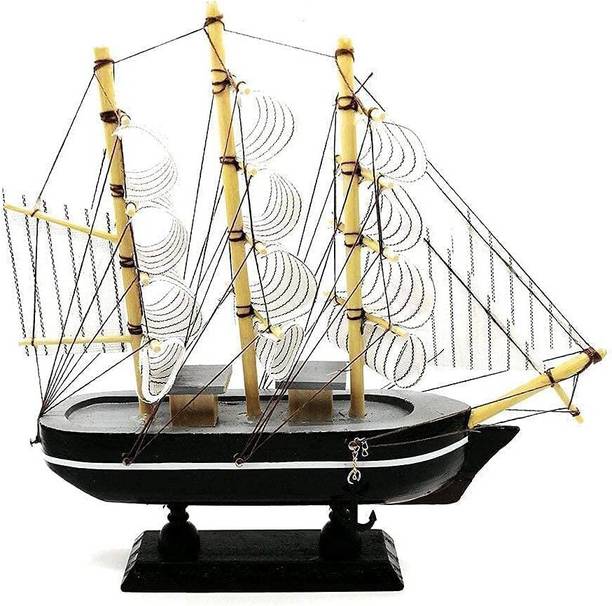 SHRUN CRAFT ND BEAUTY Home Decoration Handicrafts Wooden Ship | Antique Decorative Wooden Sailing Ship Showpiece for Office, Home Decor, Living Room Gift Showpiece (20CM ) Decorative Showpiece  -  20 cm