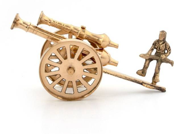 Desert Eshop Brass Rajasthani Canon Handicraft Home Decor -147 Decorative Showpiece  -  9 cm