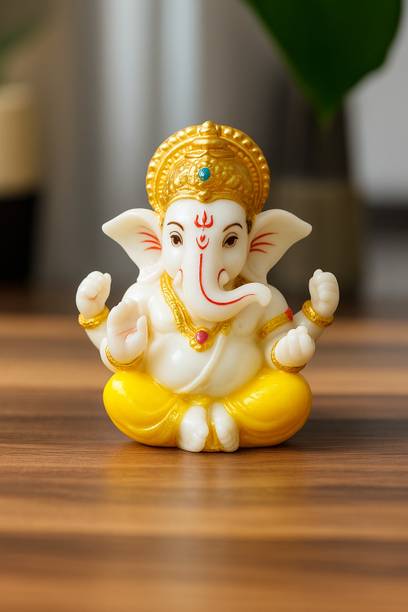 WearCraftJPR 111-Small Ganesh JI Statue Decorative Showpiece  -  7 cm