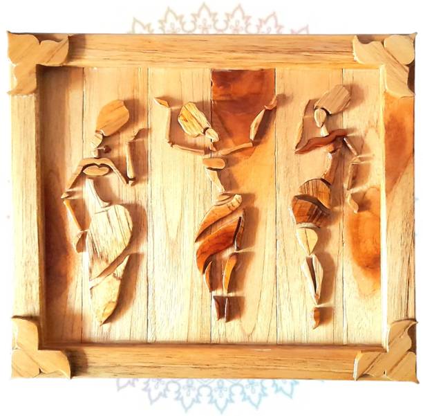 ajartandcraft AJ art & craft Dancing Women Boho Art Set Wall Hanging Decor Art New Handicrafts Decorative Showpiece  -  24 cm