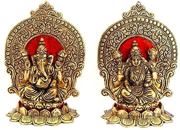 pranchi Ganpati and Laxmi Murti for Mandir | Showpiece Decoration for Office and Home Decorative Showpiece  -  15 cm
