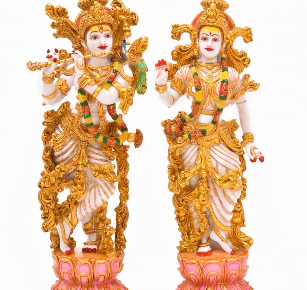 ANSH OUTLET 15 Inches Radha Krishana Murti for Home Temple and Puja I Radhey Krishna Decorative Showpiece  -  37.5 cm