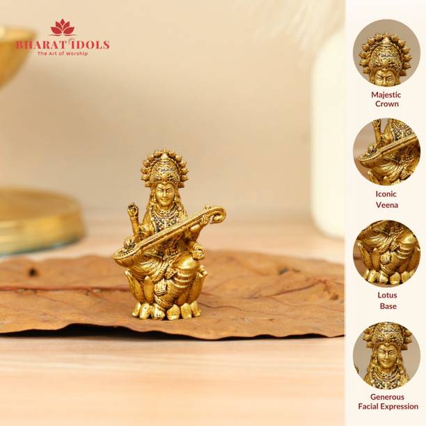 BHARAT IDOLS Maa Saraswati Decorative Showpiece  -  5 cm
