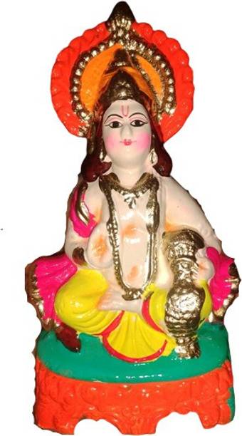 AVNEEL Handicrafts Kuber ji Clay Murti Idol Statue (6-inch, Multicolour) Decorative Showpiece  -  15 cm