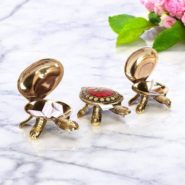 Natriel Brass Tortoise Decorative Showpiece  -  4 cm