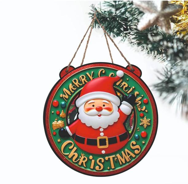 JaipurCrafts Premium Big Santa Merry Christmas Wall Hanging/Door Hanging for Home Decorative Showpiece  -  35.8 cm