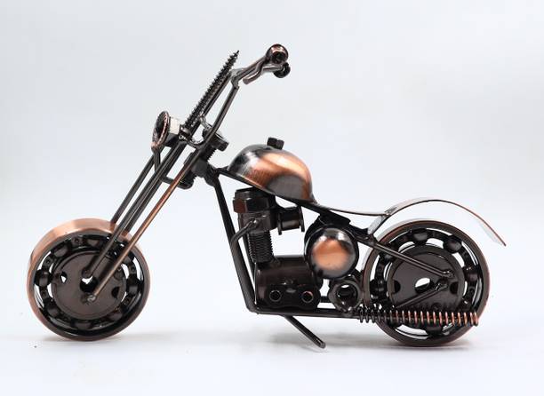 JAMBOREE Vintage Metal Bike Showpiece– Handcrafted Motorcycle Décor, Office Desk and Gift Decorative Showpiece - 8 cm