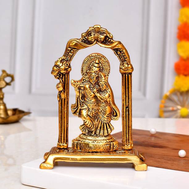 inDecor Metal Radha Krishna Murti Idol For Home & Office Decor, Krishna and Radha Gift Decorative Showpiece  -  19.5 cm