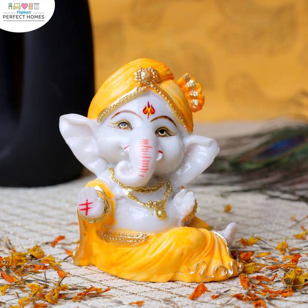 Flipkart Perfect Homes God Shri Ganesh Statue Lord Ganesha Idol Bhagwan Ganpati Decorative Showpiece  -  10 cm