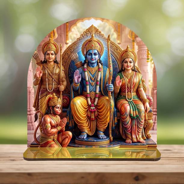 Kaqeink Siya Ram Parivar Tabletop Idol Decorative Showpiece  -  14.224 cm