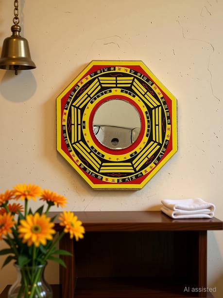 Trishakti FengShui Pakua Bagua Convex Mirror for Home&Office Main Door Entrance Protection Decorative Showpiece  -  14 cm