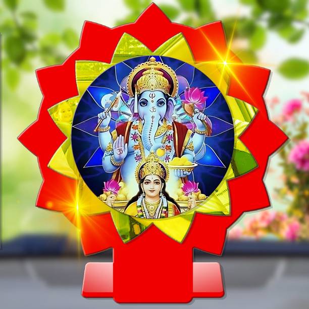 SANBIA Lakshmi Ganesh Laxmi Ganesha Car Dashboard Idol Premium Decorative Showpiece  -  11 cm