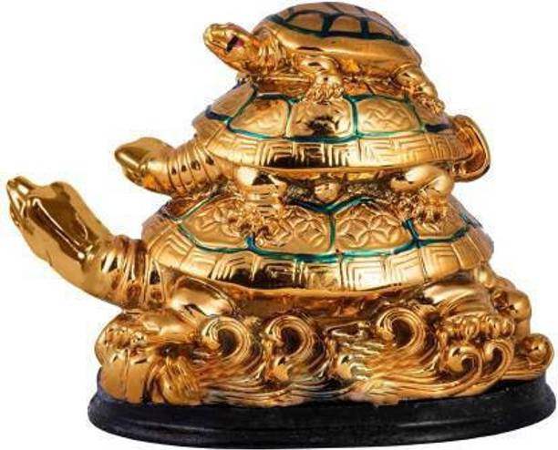 gandak Vastu / Feng Shui / Three Tiered Tortoises Turtle Family For Longivity Wealth & Prosperity home/car/office/shop/gift Decorative Showpiece  -  9 cm