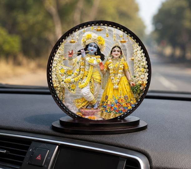 Yashika RADHA KRISHNA CAR DASHBOARD IDOL.114 Decorative Showpiece  -  1 cm