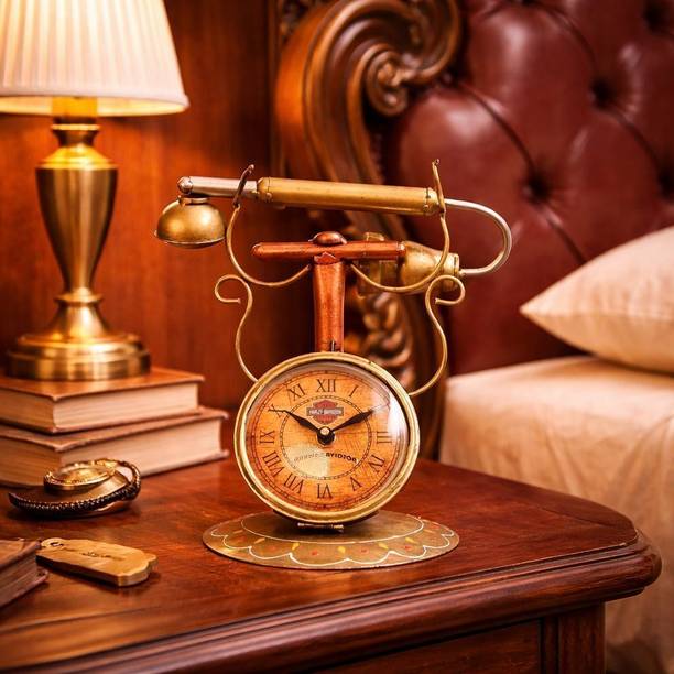 BOSCO Handicraft Antique Phone Style Clock Decorative Showpiece  -  20 cm
