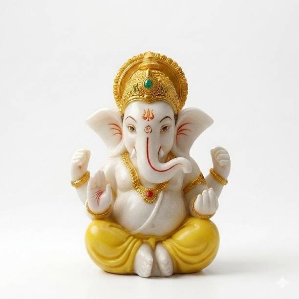 Murtiva decor Ganesh Idol for Car Dashboard & Home Decor Decorative Murti Showpiece Statue Decorative Showpiece  -  7 cm