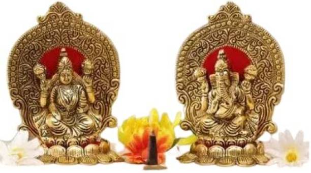 pranchi Laxmi Ganesh Idol Set | Bhagwan Ganpati and Laxmi Ji Murti for Mandir Decorative Showpiece  -  10 cm