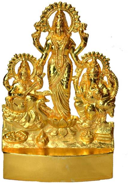 nagaana Lakshmi Ganesh Saraswati Idol Murti Figurine for Diwali Pooja Decorative Showpiece  -  7 cm