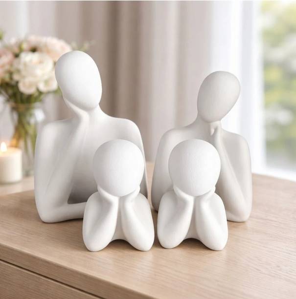 NSGLASS NS GLASS Family Thinker SET OF 4 CUT FAMILY Decorative Showpiece  -  25 cm