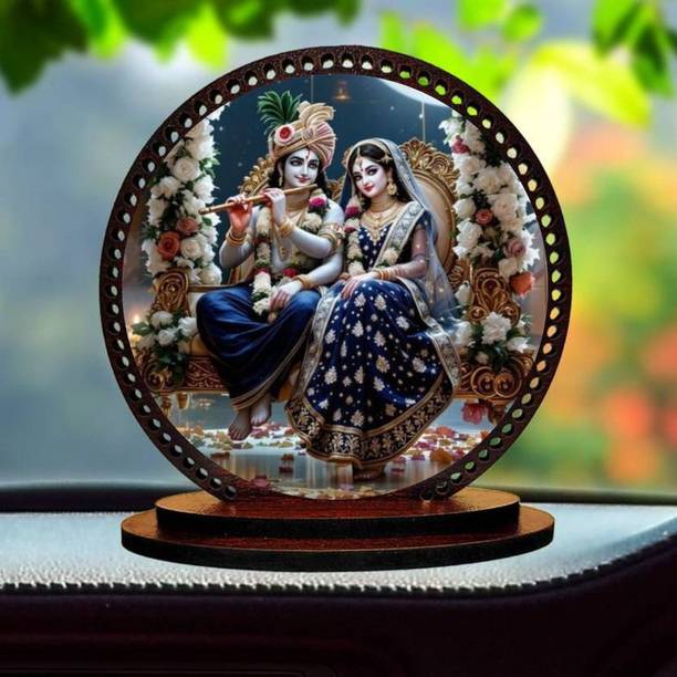 Artle Media Lord Radhe Krishna ji Idol for car Dashboard & Home Decorative Showpiece  -  7.62 cm